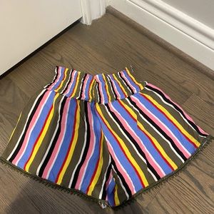 Bright patterned beach shorts